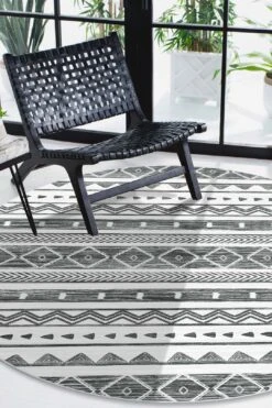 Ikat Anthrazit Teppich(Ikat Anthrazit Teppich) 33 Ikat Anthrazit Teppich(Ikat Anthrazit Teppich) -Wohn Teppich Welt 0075 IkatAnthrazit Rund Room