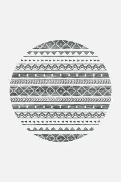 Ikat Anthrazit Teppich(Ikat Anthrazit Teppich) 30 Ikat Anthrazit Teppich(Ikat Anthrazit Teppich) -Wohn Teppich Welt 0075 Ikat Anthrazit Rund Front