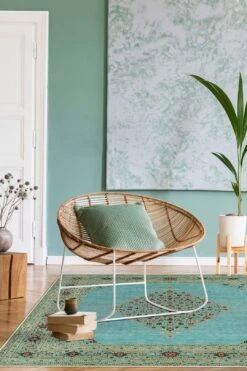 Minu Moldavit Teppich(Minu Moldavit) -Wohn Teppich Welt 0084 MinuMoldavit Quadrat Room