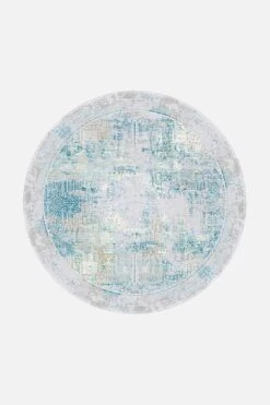 Delia Aquamarin Teppich(Delia Aquamarin) -Wohn Teppich Welt 0088 DeliaAquamarin Rund Front