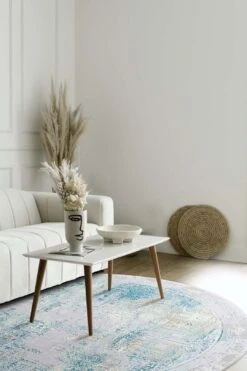 Delia Aquamarin Teppich(Delia Aquamarin) -Wohn Teppich Welt 0088 DeliaAquamarin Rund Room