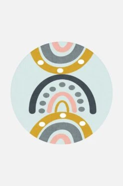 Regenbogen Glück Teppich(Regenbogen Gluck Teppich) -Wohn Teppich Welt 0107 RegenbogenGluck Rund Front