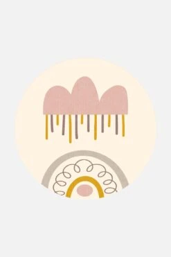 Rosa Regen Teppich(Rosa Regen Teppich) 28 Rosa Regen Teppich(Rosa Regen Teppich) -Wohn Teppich Welt 0109 RosaRegen Rund Front