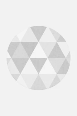 Pyramide Grau Teppich(Pyramide Grau Teppich) -Wohn Teppich Welt 0124 PyramideGrau Rund Front