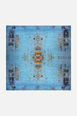 Nika Cyan Teppich(Nika Cyan Teppich) -Wohn Teppich Welt 0137 NikaCyan Quadrat Front