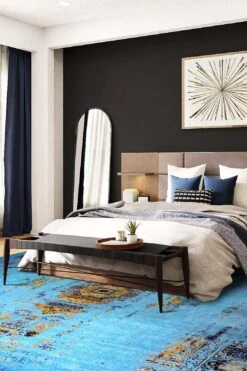 Nika Cyan Teppich(Nika Cyan Teppich) -Wohn Teppich Welt 0137 NikaCyan Quadrat Room