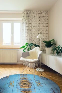 Nika Cyan Teppich(Nika Cyan Teppich) -Wohn Teppich Welt 0137 NikaCyan Rund Room