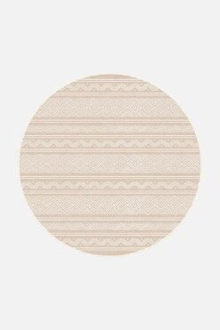 Outdoor Aztek Creme Teppich(Outdoor Aztek Creme Teppich) -Wohn Teppich Welt 0173 AztekCrem Rund Front