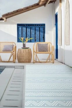 Outdoor Aztek Himmelblau Teppich(Outdoor Aztek Himmelblau Teppich) -Wohn Teppich Welt 0174 AztekHimmelblau Room 1