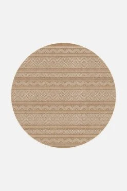 Outdoor Aztek Haselnuss Teppich(Outdoor Aztek Haselnuss Teppich 1) -Wohn Teppich Welt 0177 AztekHaselnuss Rund Front