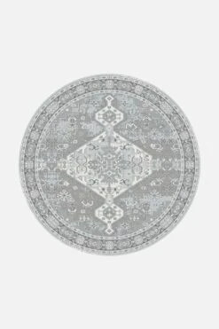 Keivan Platin Teppich(Keivan Platin Teppich) -Wohn Teppich Welt 0183 KeivanPlatin Rund Front