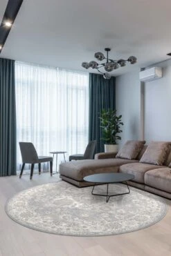 Hiranur Nebel Teppich(Hiranur Nebel Teppich) -Wohn Teppich Welt 0184 HiranurNebel Room Rund