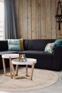 Paloma Taupe Teppich(Paloma Taupe Teppich) -Wohn Teppich Welt 0196 PalomaTaupe Rund Room 26f8488d 866b 4fbe ab01 252e67500bde