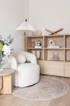 Paloma Taupe Teppich(Paloma Taupe Teppich) -Wohn Teppich Welt 0196 PalomaTaupe Rund Room echt