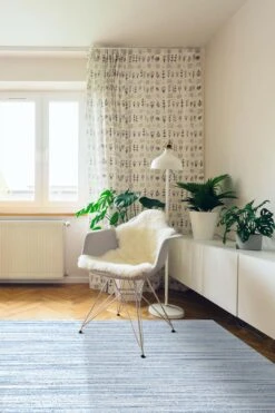 Uni Hellblau Teppich(Uni Hellblau Teppich) -Wohn Teppich Welt 0197 UniHellblau Quadrat Room