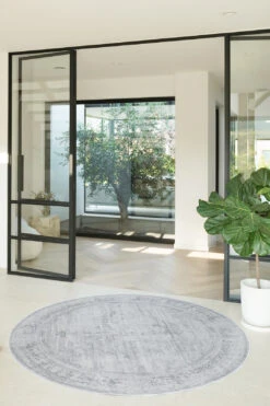 Paloma Steingrau Teppich(Paloma Steingrau Teppich) 34 Paloma Steingrau Teppich(Paloma Steingrau Teppich) -Wohn Teppich Welt 0199 PalomaSteingrau Rund Room echt