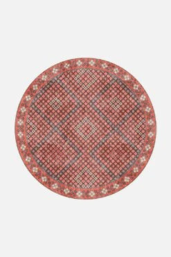 Nola Karo Teppich(Nola Karo Teppich) -Wohn Teppich Welt 0217 NolaKaro rund Front