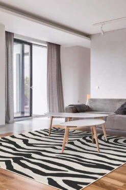 Zebra Natur Teppich(Zebra Natur Teppich) -Wohn Teppich Welt 0221 ZebraNatur Quadrat Room