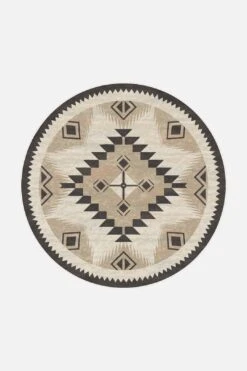 Merve Sand Teppich(Merve Sand Teppich) -Wohn Teppich Welt 0222 MerveSand Rund Front