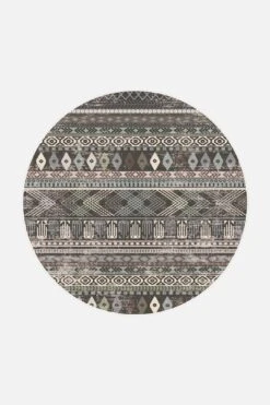 Mila Stein Teppich(Mila Stein Teppich) -Wohn Teppich Welt 0226 MilaStein rund Front