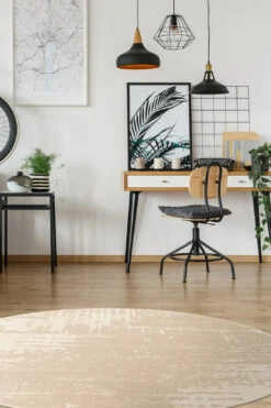 Dolomit Puder Teppich(Dolomit Puder Teppich) -Wohn Teppich Welt 0256 DolomitPuder Rund Room