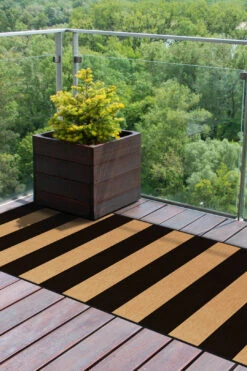 Outdoor Espresso Streifen Teppich(Outdoor Espresso Streifen Teppich) -Wohn Teppich Welt 0266 EspressoStreifen Laufer Room Outdoor