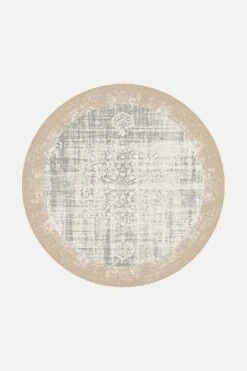 Viola Sand Teppich(Viola Sand Teppich) -Wohn Teppich Welt 0328 ViolaSand Rund Front