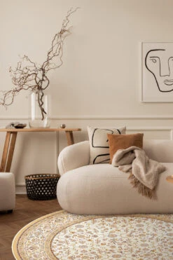 Nesrin Beige Teppich(Nesrin Beige Teppich) -Wohn Teppich Welt 0340 NesrinBeige Rund Room