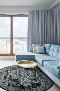 Noah Azul Teppich(Noah Azul Teppich) -Wohn Teppich Welt 0366 NoahAzul Rund Room