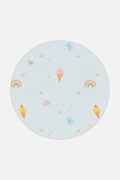 Eis Traum Teppich(Eis Traum Teppich) -Wohn Teppich Welt 0369 EisTraum Rund Front