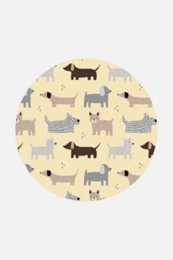 Hundepark Gelb Teppich(Hundepark Gelb Teppich) 27 Hundepark Gelb Teppich(Hundepark Gelb Teppich) -Wohn Teppich Welt 0376 HundeparkGelb Rund Front