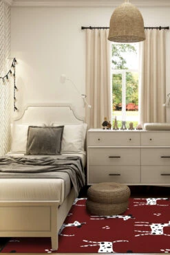 Dalmatiner Rot Teppich(Dalmatiner Rot Teppich) -Wohn Teppich Welt 0381 DalmatinerRot Room