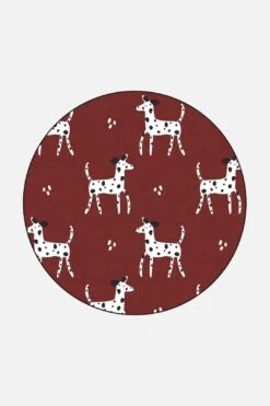 Dalmatiner Rot Teppich(Dalmatiner Rot Teppich) -Wohn Teppich Welt 0381 DalmatinerRot Rund Front