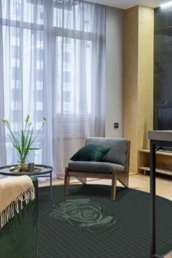 Harry Potter™ Wappen Slytherin Teppich(Harry Potter Wappen Slytherin Teppich) -Wohn Teppich Welt 0554 Harry Potter Wappen Slytherin Rund Room