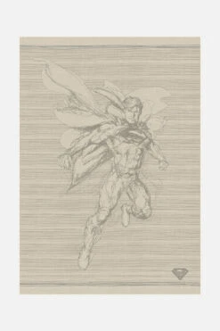 Superman™ Skizze Beige Teppich(Superman Skizze Beige Teppich)