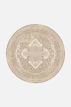 Mahan Walnuss Teppich(Mahan Walnuss Teppich) 30 Mahan Walnuss Teppich(Mahan Walnuss Teppich) -Wohn Teppich Welt MahanBeige Rund Front